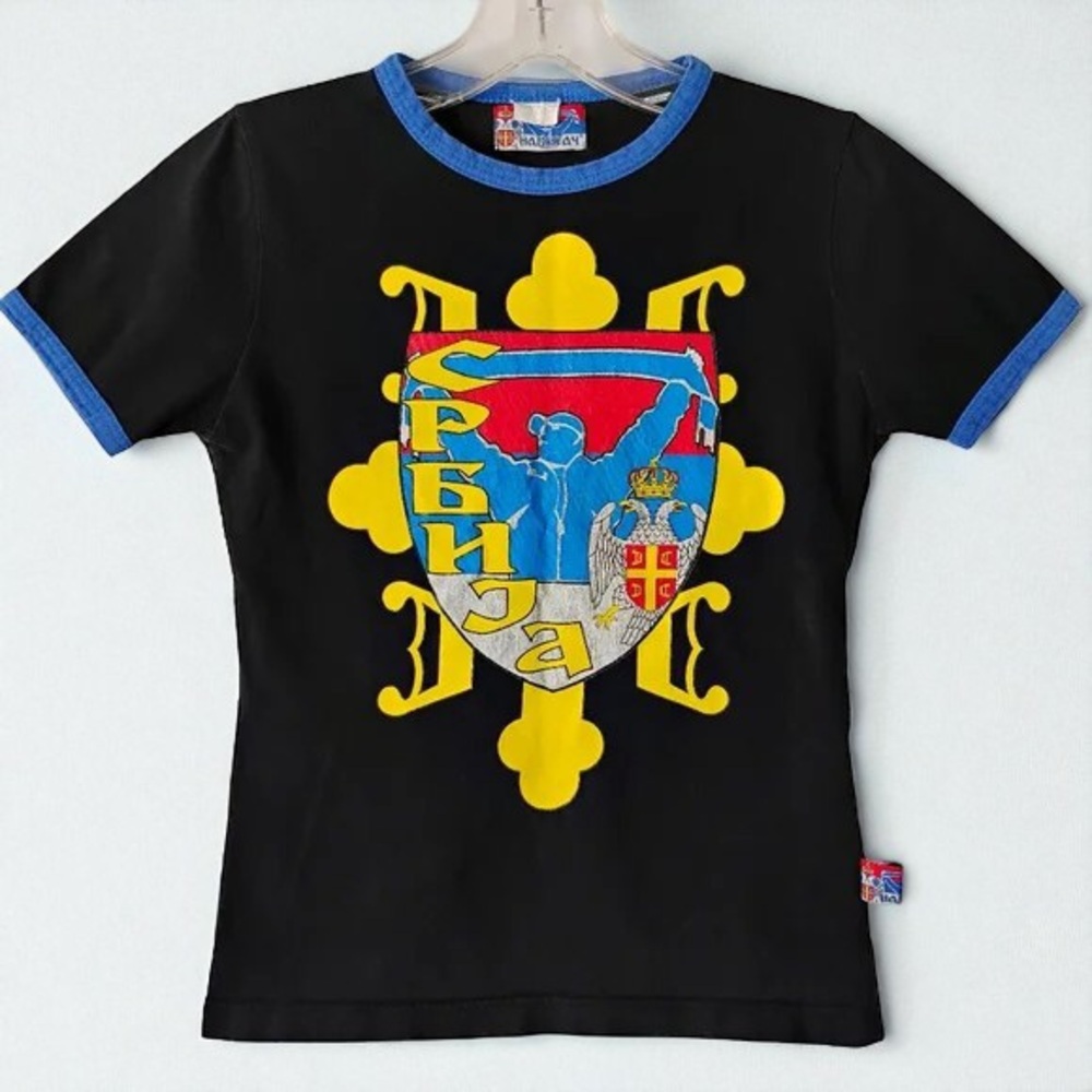 Black Short Sleeve Tee with Bold Graphic Design